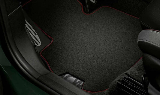 Alfombrillas textiles delanteras JCW OEM 51472469133 para MINI Countryman F60, F60 LCI, U25. Original MINI.