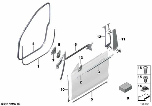 SEGGIORE ETRESCIBILE PILA BE PORTA DESTRA DESTRA PER BMW G32, G32N (OEM 51357392374). BMW originale.