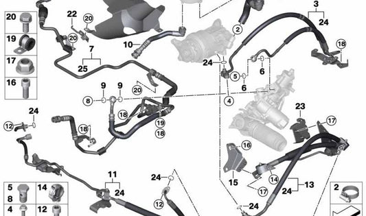 Combined return pipe OEM 32416790836 for BMW X5 E70 LCI, X6 E71 with N55 motor. Original BMW.
