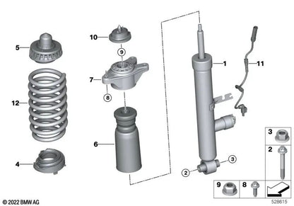 Zusätzliche hintere Stoßweizen für die BMW Serie 1 F20, F21 Serie 2 F22, G42 Serie 3 F31, G20N Serie 4 F32, G22 Z4 G29 (OEM 33536858240). Original BMW