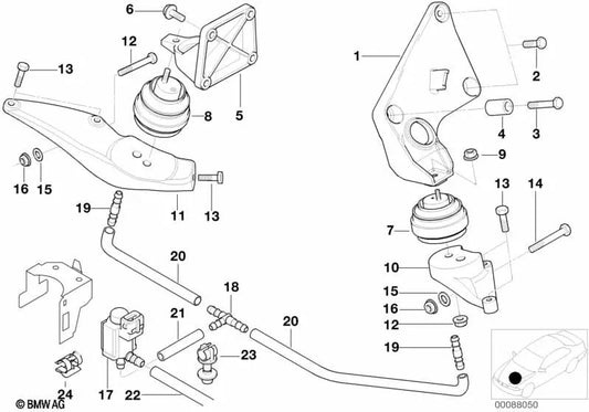 Sechskantschraube mit Waschmaschine für BMW E46, E39, E38 (OEM 07119902613). Original BMW