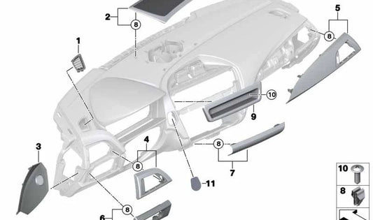 Couverture par défaut de la fenêtre du côté droit pour BMW F20, F21, F22, F23, F87 (OEM 51459226012). BMW d'origine
