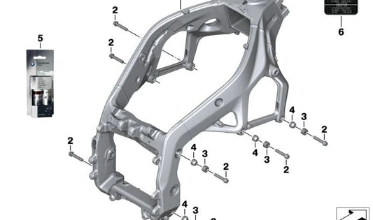Bastidor principal OEM 46518536873 para BMW Motorrad S 1000 R (K47) 2013-2016. Original BMW Motorrad.