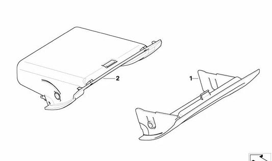 Carcasa tapa compartimento OEM 51458223192 para BMW E46. Pieza original BMW. Ideal para sustituir la carcasa del compartimento interior. Compatibilidad garantizada con todos los modelos E46.