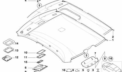 Microphone cover for BMW E46, E39, E38 (OEM 51448160840). Original BMW