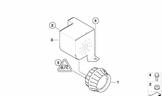 OEM alarm siren support 65756955373 for BMW E70, E71, E72. Original BMW.