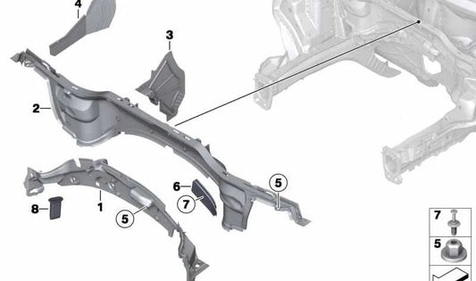 Revestimiento pared frontal superior OEM 51719801780 para MINI Countryman R60 y Paceman R61. Original MINI.
