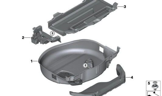 Soporte del suelo del maletero OEM 51479893473 para BMW X7 G07 y G07N. Repuesto original BMW.