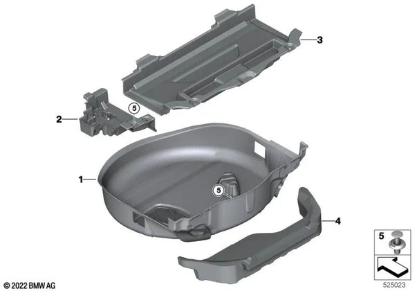 Cajón del maletero derecho OEM 51477943342 para BMW X7 G07, X7 G07 LCI. Original BMW.