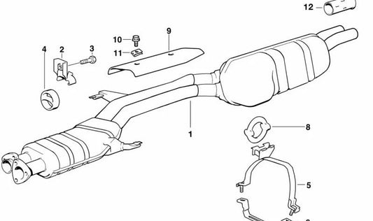 Sistema de escape OEM 18121709400 para BMW E28 y E24. Original BMW.