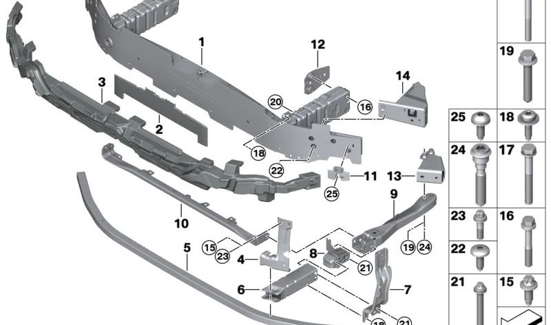Left vertical connection for BMW U11, U12 (OEM 51139880459). Original BMW