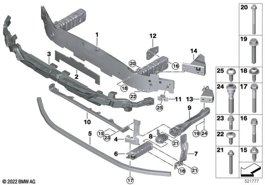Hexalobular head screw for BMW 1 Series F70, 2 Series U06, i I01 I01N, X1 U11 U12, X2 U10 (OEM 07119908557). Original BMW