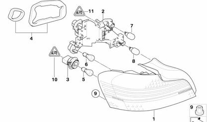 Portalámparas para BMW E82, E88 (OEM 63217164919). Original BMW