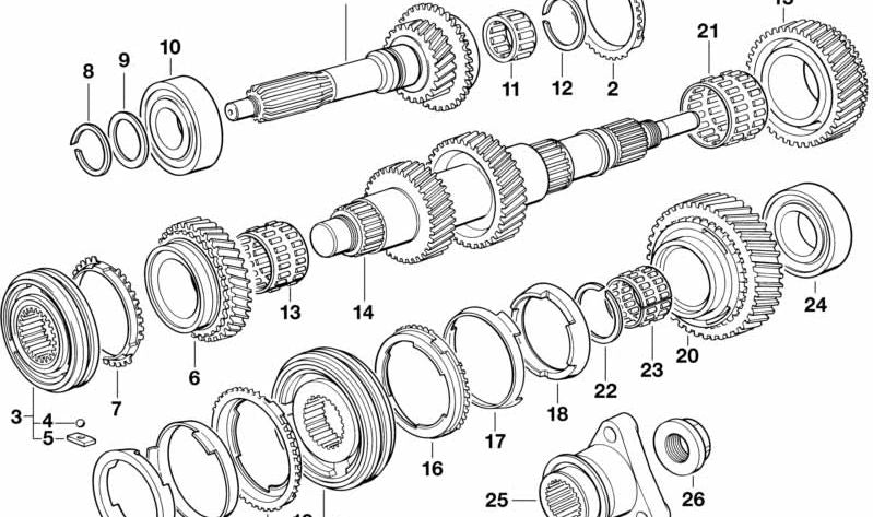 Anillo de retención OEM 23211209361 para BMW E87, E30, E36, E46, E12, E28, E34, E39, E24, E23, E32, Z1, Z3, E85. Original BMW.