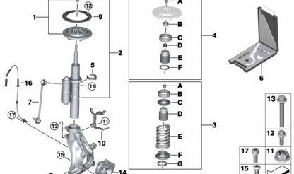 Tornillo hexagonal con brida OEM 31307855400 para BMW F80, F82, F83, F87. Pieza original BMW. Ideal para fijaciones de suspensión delantera y componentes relacionados.