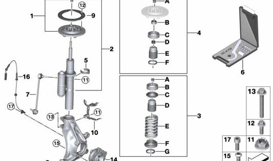 Soporte izquierdo para cable ABS/BVA OEM 34307854039 para BMW F82 M4 GTS. Original BMW.