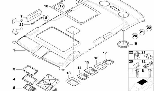 0 ° Griffabdeckung für BMW E39 (OEM 51168268638). Original BMW.