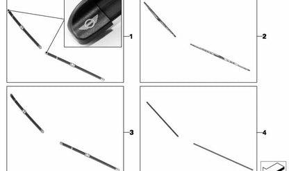 Perfil de goma de escobilla limpiaparabrisas 475 mm OEM 61618229196 para MINI R50, R52, R53, R55, R56, R57… y más. Original MINI.