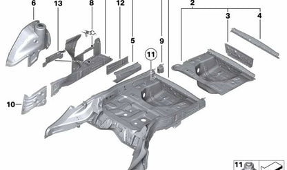 Extensión paso de rueda trasero derecho OEM 41007261524 para BMW F10, F10N, F18, F18N. Original BMW.