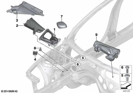 Firewall Sealing Frame for BMW 1 Series F20 F21, 2 Series F22 F23 F87, 3 Series F30 F31 F34 F35 F80, 4 Series F32 F33 F36 F82 F83 (OEM 64319295461). Original BMW