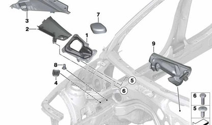 Extensión del Panel Separador para BMW F20, F21, F22, F23, F87, F30, F31, F34, F35, F80, F32, F33, F36, F82, F83 (OEM 64119297729). Original BMW