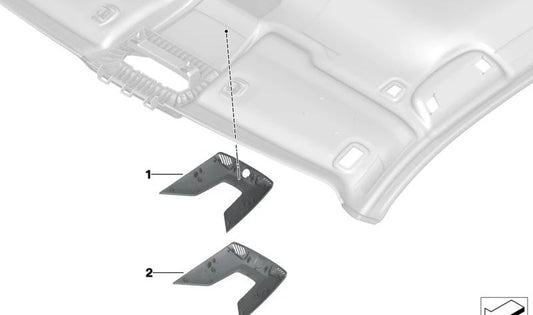 Acabamento central de funções de teto preto para BMW F70 Série 1, U06 Série 2, U11 X1, U10 X2, Mini F65, F66, J01, J05, U25 (OEM 61315A30295). BMW original