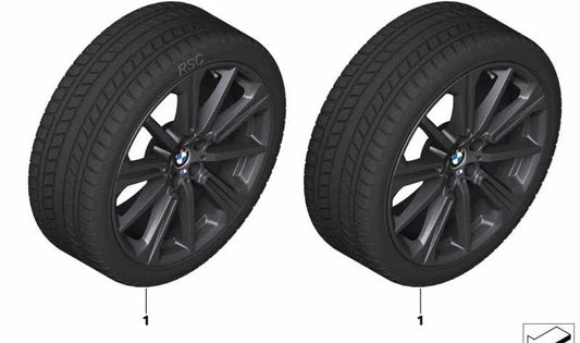 Rueda completa de invierno RDC Jetblack 275/45R20 110H OEM 36115A81991 para BMW G05, G06. Original BMW.