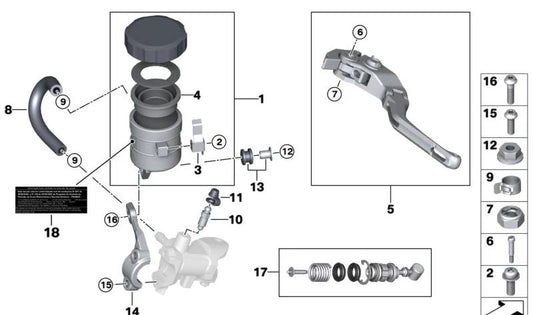 Tornillo OEM 32727723291 para BMW Motorrad M 1000 R, M 1000 XR, S 1000 RR, S 1000 R, HP4. Compatible con modelos desde 2009 hasta la actualidad. Original BMW Motorrad.