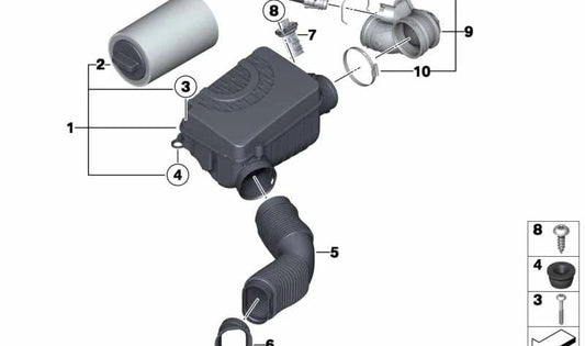 Canal de aspiración OEM 13717812950 para MINI R56 LCI, Clubman R55 LCI, Cabrio R57 LCI, Coupé R58, Roadster R59. Original MINI.