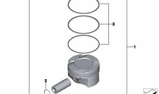 Pistón Mahle OEM 11257601181 para MINI R56 LCI, Clubman R55 LCI, Cabrio R57 LCI, Coupé R58, Roadster R59, Countryman R60, Paceman R61... y más. Original MINI.