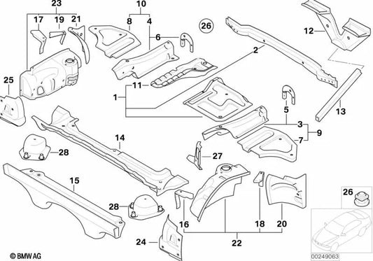 Left Shock Absorber Bracket for BMW E85, E86 (OEM 41137064659). Original BMW