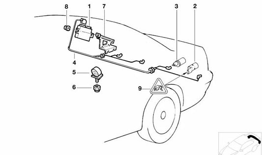 Zumbador sensor aparcamiento PDC OEM 66218360013 para BMW E39, E38. Repuesto original BMW.