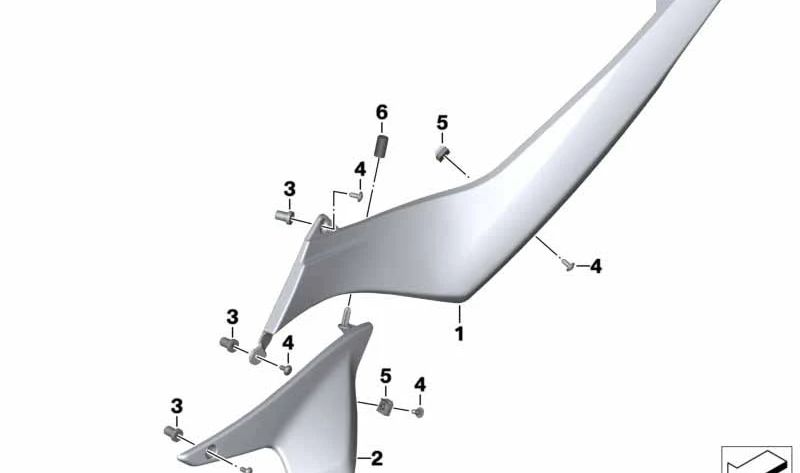 Cubierta canal de aspiración OEM 46637697201 para motos BMW R1200R (K27). Original BMW Motorrad.