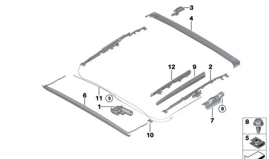 Refuerzo lateral derecho OEM 54107437652 para BMW G20, G80. Original BMW.