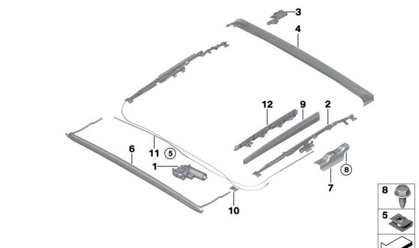 Refuerzo lateral derecho OEM 54107437652 para BMW G20, G80. Original BMW.