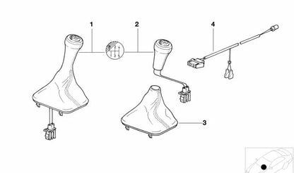 Leather change knob with lighting OEM 25112230899 for BMW E30. Original BMW.