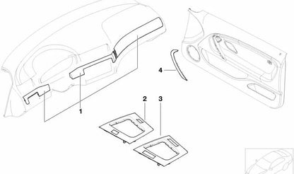 Bandeja de maletero de madera OEM 51168209568 para BMW E46. Original BMW