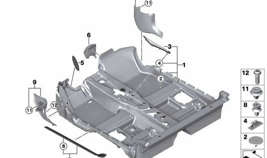 Revestimiento de suelo delantero OEM 51477315547 para MINI Cabrio F57, F57 LCI. Original MINI.