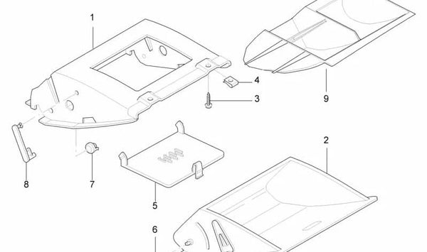 Compartimento con tapa para el panel de instrumentos para BMW Serie 7 E38 (OEM 51458224893). Original BMW