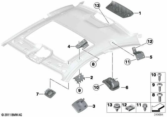 BMW Perch Support Series 6 F13, F13N (OEM 51167233715). BMW d'origine.