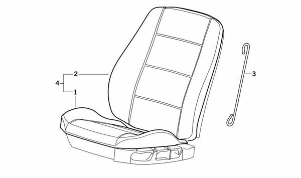 Funda de asiento de tela OEM 52108180029 para BMW E36. Original BMW.