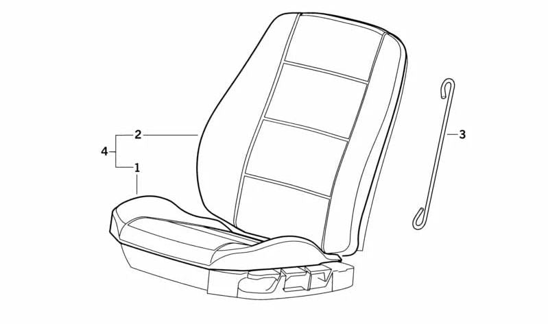 Funda de asiento de cuero OEM 52108166063 para BMW E36. Original BMW.