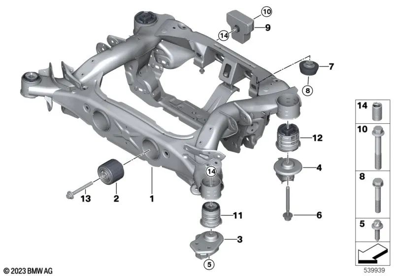 ASA combination screw for BMW 2 Series G42, G87, U06, 3 Series G20, G21, G28, 4 Series G26, 5 Series G60, X1 U11, U12, X5 F95, G05, G18, X6 F96, G06, Genuine BMW.