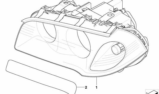 Left Bi-Xenon Headlight for BMW E83 (OEM 63123418393). Original BMW