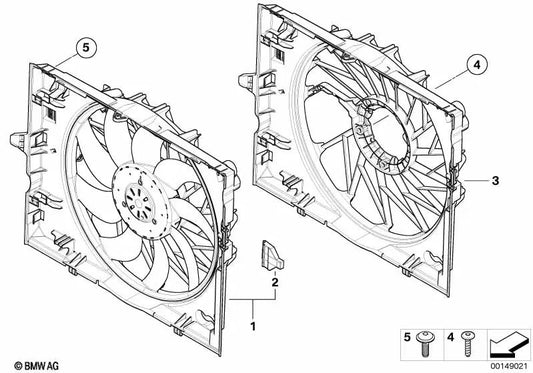 Habitação dos fãs para BMW E60, E61, E63, E64 (OEM 17427534912). BMW original