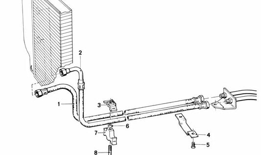 Tubo/refrigerante de aceite OEM 17221121952 para BMW E24 628CSi (modelos de 1979 a 1987). Compatible con motores M30 y caja automática. Original BMW.