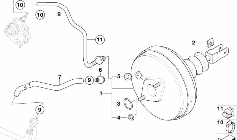 OEM brake hose 3436763992 for BMW E85, E86. Original BMW.