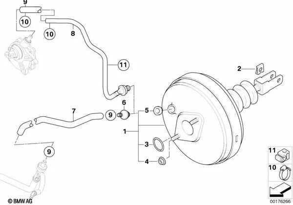 Tubo flexible de freno trasero OEM 34336767180 para BMW Z4 E85 (06/2004 - 08/2008). Original BMW.