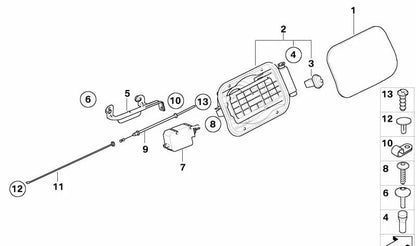 Opening cable OEM fuel lid 51257066025 for BMW E60, E61. Original BMW.