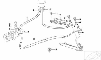 Tubería de retorno con bucle de enfriamiento OEM 32411141714 para BMW E36. Original BMW.